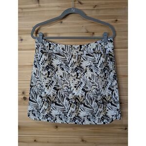 Lulu-B Skort Womens 12 Black Tan Printed Skort Beach Resortwear
